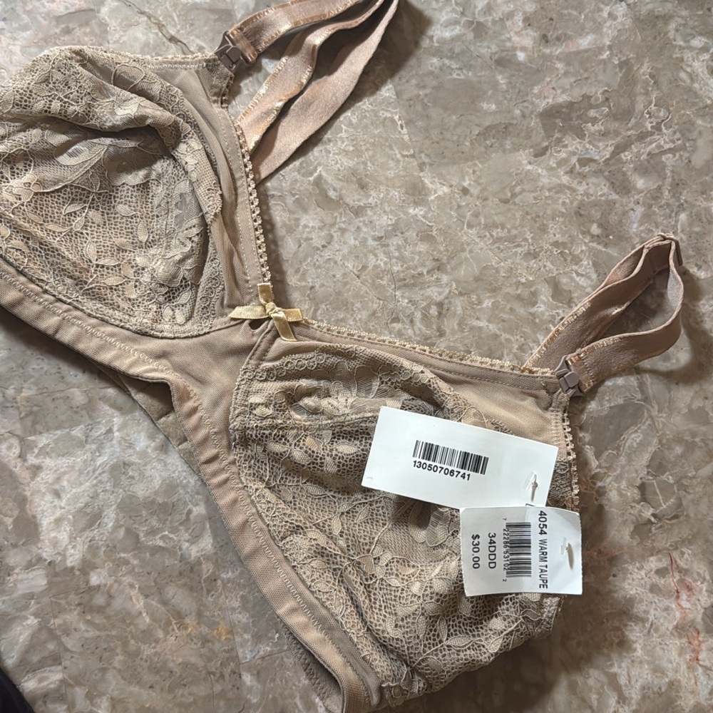 Lace 34 DDD Bra in Beige